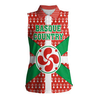 Basque Country Flag Women Sleeveless Polo Shirt Autonomous Community of Spain - Wonder Print Shop