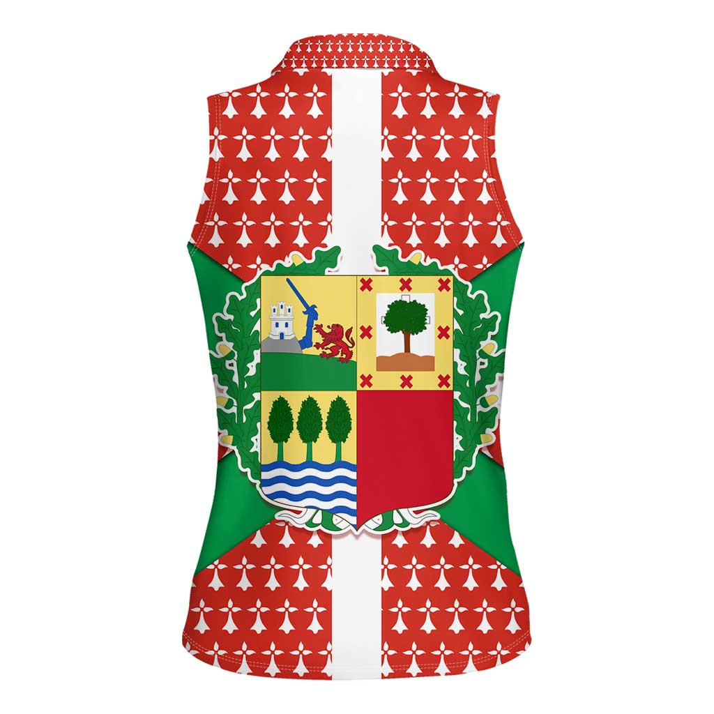 Basque Country Flag Women Sleeveless Polo Shirt Autonomous Community of Spain - Wonder Print Shop