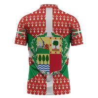 Basque Country Flag Zipper Polo Shirt Autonomous Community of Spain - Wonder Print Shop