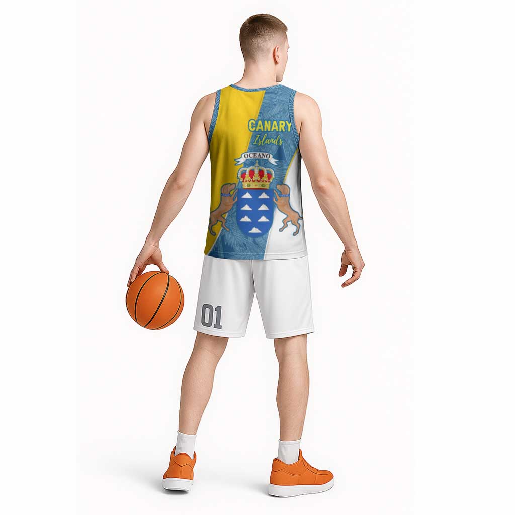 Canary Islands Flag Basketball Jersey Autonomous Community of Spain - Wonder Print Shop
