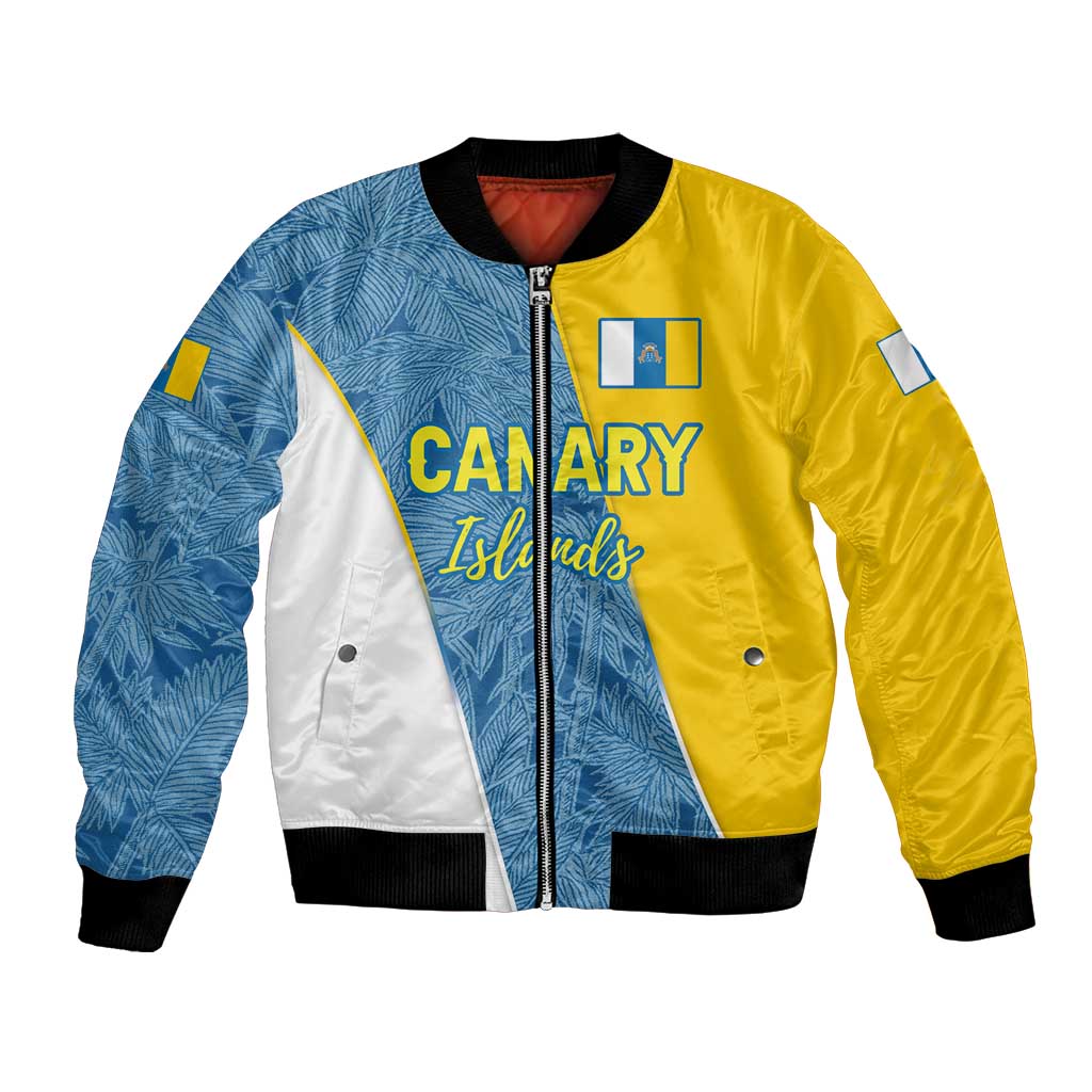 Canary Islands Flag Bomber Jacket Autonomous Community of Spain - Wonder Print Shop