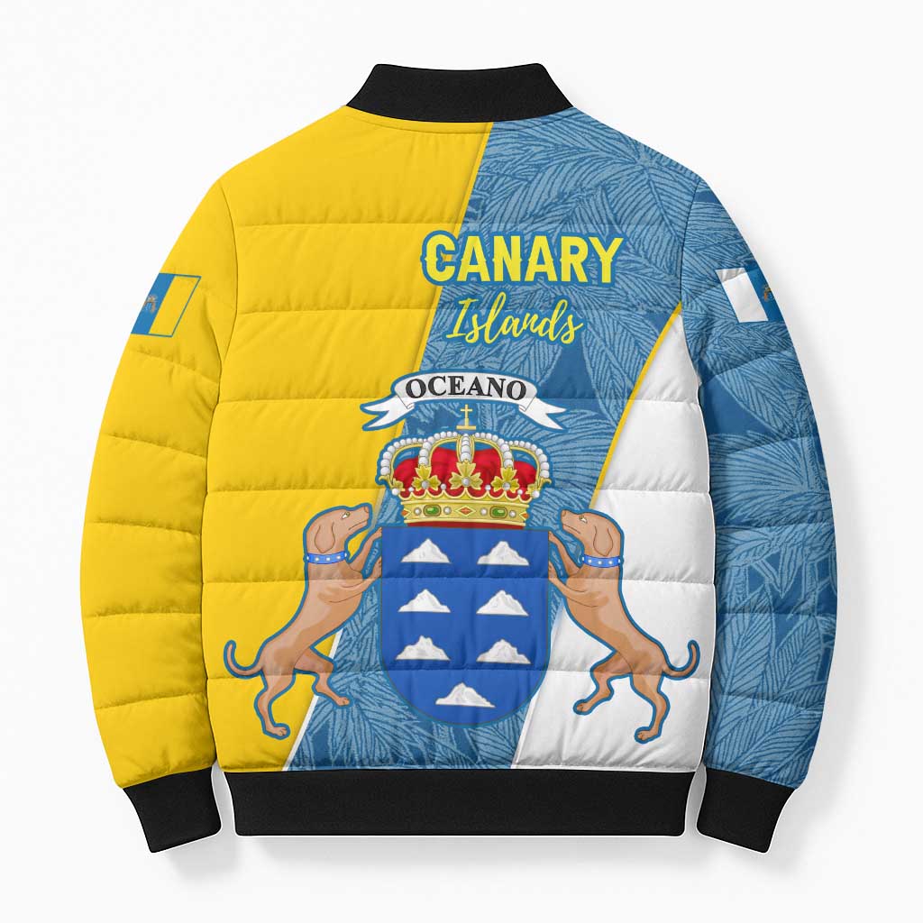 Canary Islands Flag Bomber Puffer Jacket Autonomous Community of Spain - Wonder Print Shop