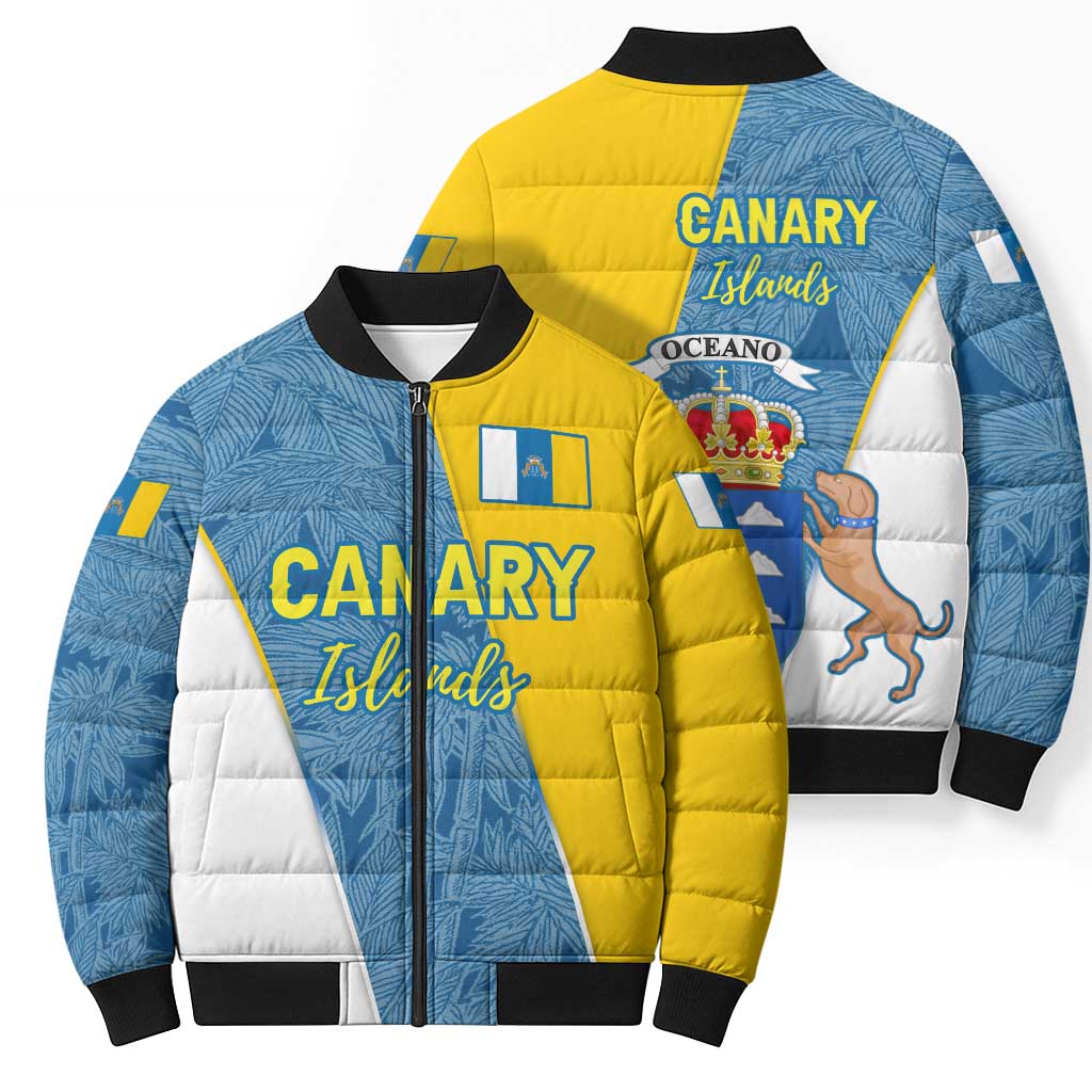 Canary Islands Flag Bomber Puffer Jacket Autonomous Community of Spain - Wonder Print Shop