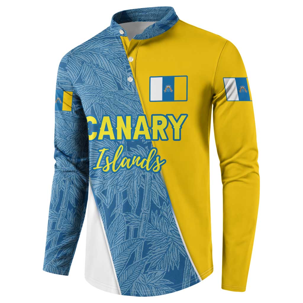 Canary Islands Flag Button Sweatshirt Autonomous Community of Spain - Wonder Print Shop