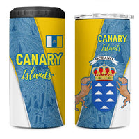 Canary Islands Flag 4 in 1 Can Cooler Tumbler Autonomous Community of Spain - Wonder Print Shop