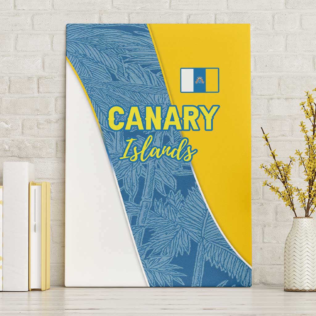 Canary Islands Flag Canvas Wall Art Autonomous Community of Spain - Wonder Print Shop
