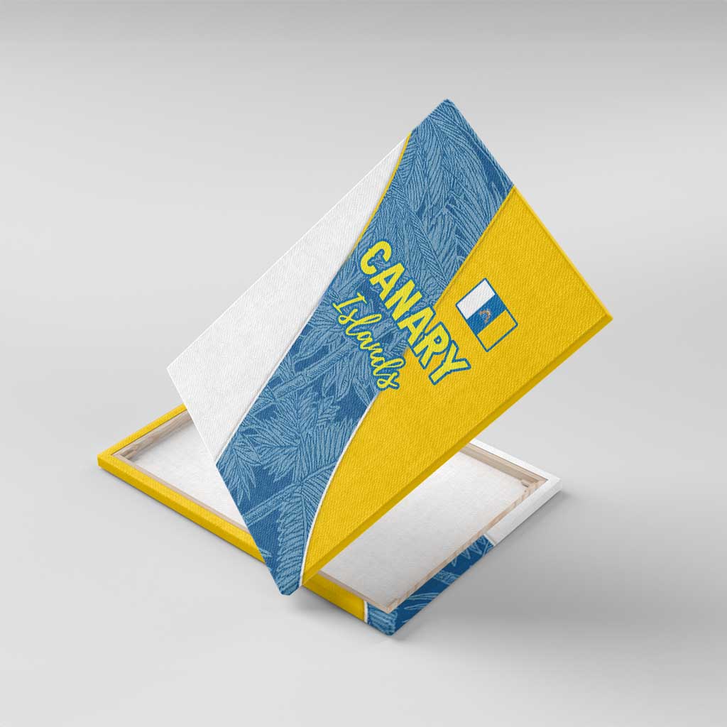 Canary Islands Flag Canvas Wall Art Autonomous Community of Spain - Wonder Print Shop