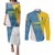 Canary Islands Flag Couples Matching Puletasi and Long Sleeve Button Shirt Autonomous Community of Spain - Wonder Print Shop