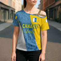 Canary Islands Flag Cross Shoulder Shirt Autonomous Community of Spain - Wonder Print Shop