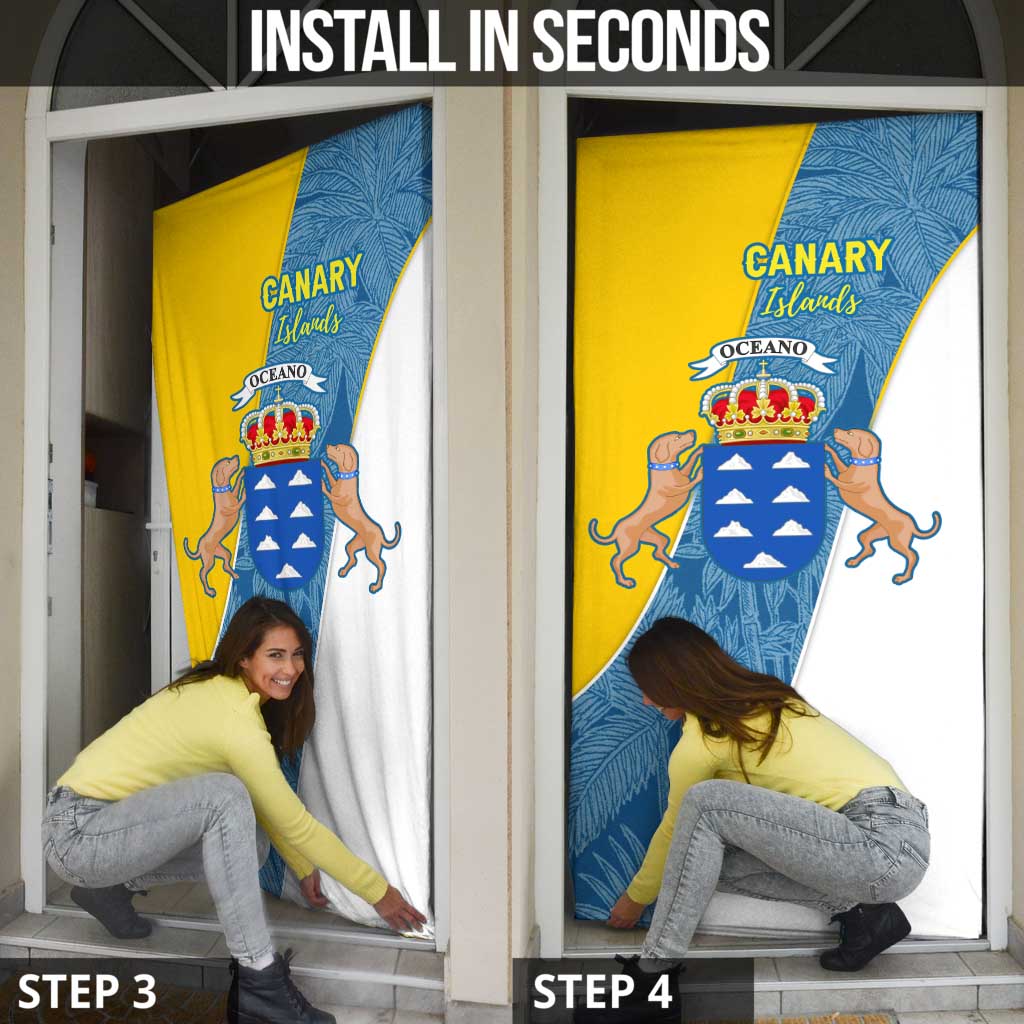 Canary Islands Flag Door Cover Autonomous Community of Spain - Wonder Print Shop