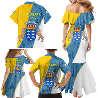 Canary Islands Flag Family Matching Mermaid Dress and Hawaiian Shirt Autonomous Community of Spain - Wonder Print Shop