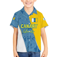 Canary Islands Flag Family Matching Off The Shoulder Long Sleeve Dress and Hawaiian Shirt Autonomous Community of Spain - Wonder Print Shop