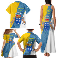 Canary Islands Flag Family Matching Tank Maxi Dress and Hawaiian Shirt Autonomous Community of Spain - Wonder Print Shop