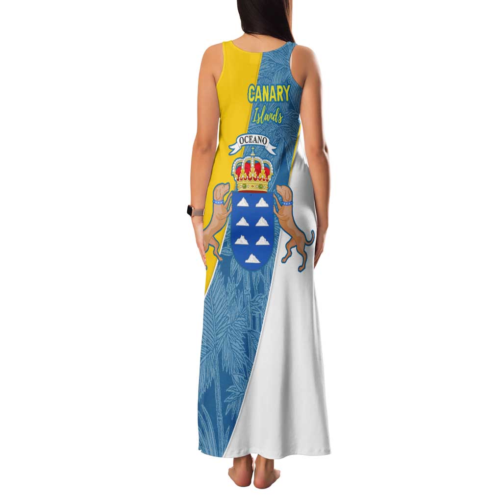 Canary Islands Flag Family Matching Tank Maxi Dress and Hawaiian Shirt Autonomous Community of Spain - Wonder Print Shop