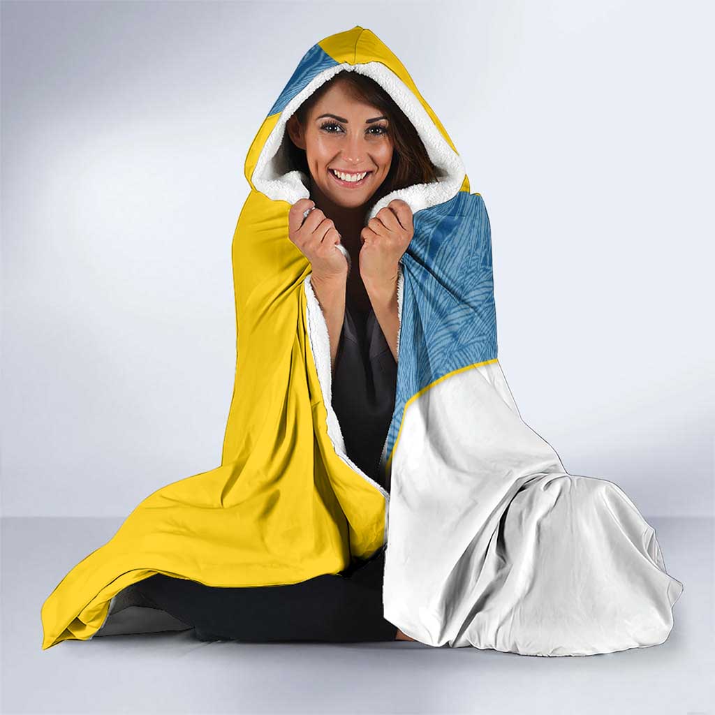 Canary Islands Flag Hooded Blanket Autonomous Community of Spain - Wonder Print Shop