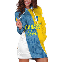 Canary Islands Flag Hoodie Dress Autonomous Community of Spain - Wonder Print Shop