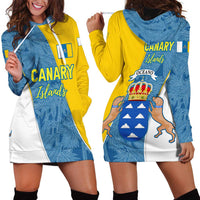 Canary Islands Flag Hoodie Dress Autonomous Community of Spain - Wonder Print Shop