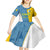 Canary Islands Flag Kid Short Sleeve Dress Autonomous Community of Spain - Wonder Print Shop