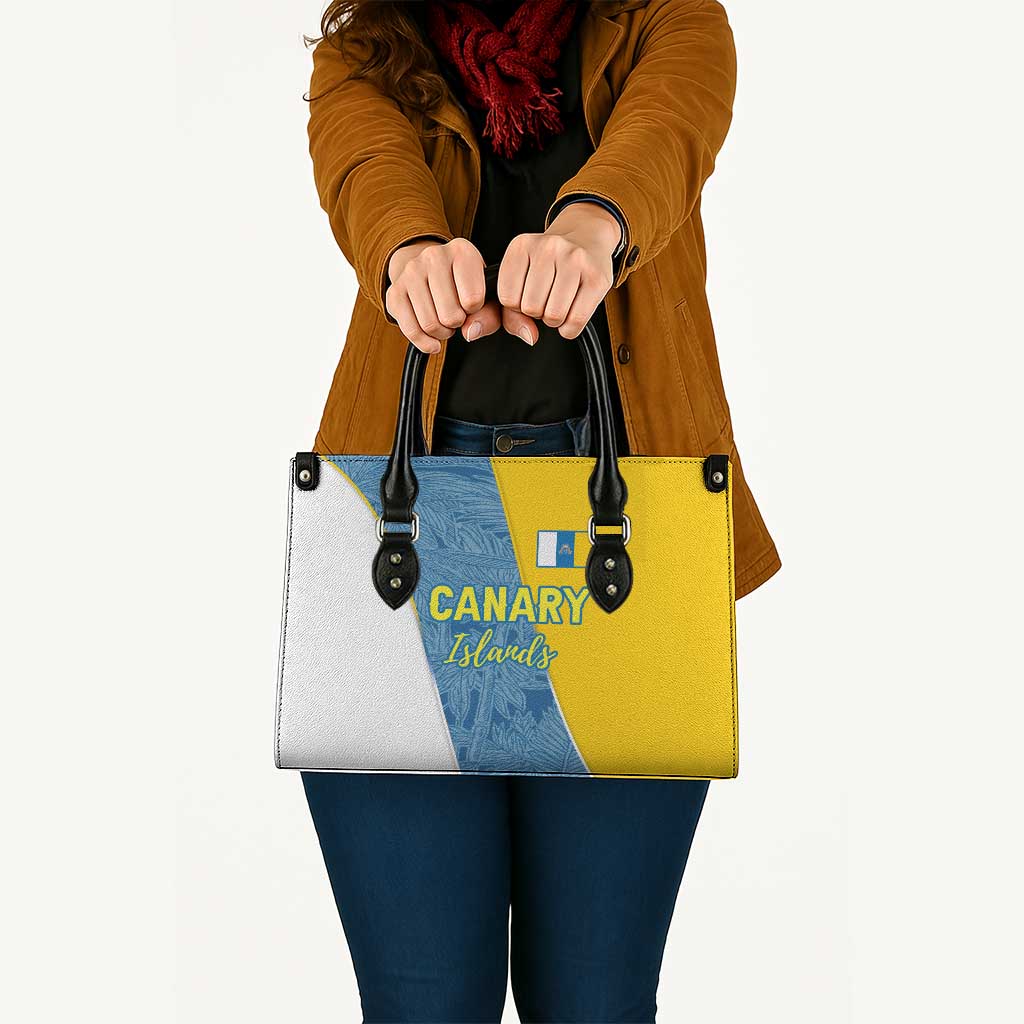Canary Islands Flag Leather Bag Autonomous Community of Spain - Wonder Print Shop
