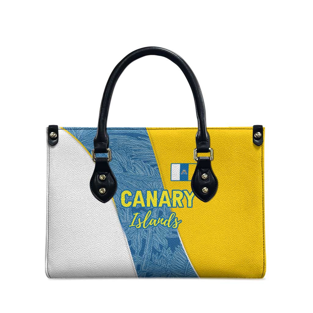 Canary Islands Flag Leather Bag Autonomous Community of Spain - Wonder Print Shop