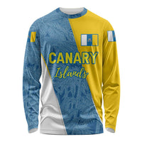 Canary Islands Flag Long Sleeve Shirt Autonomous Community of Spain - Wonder Print Shop