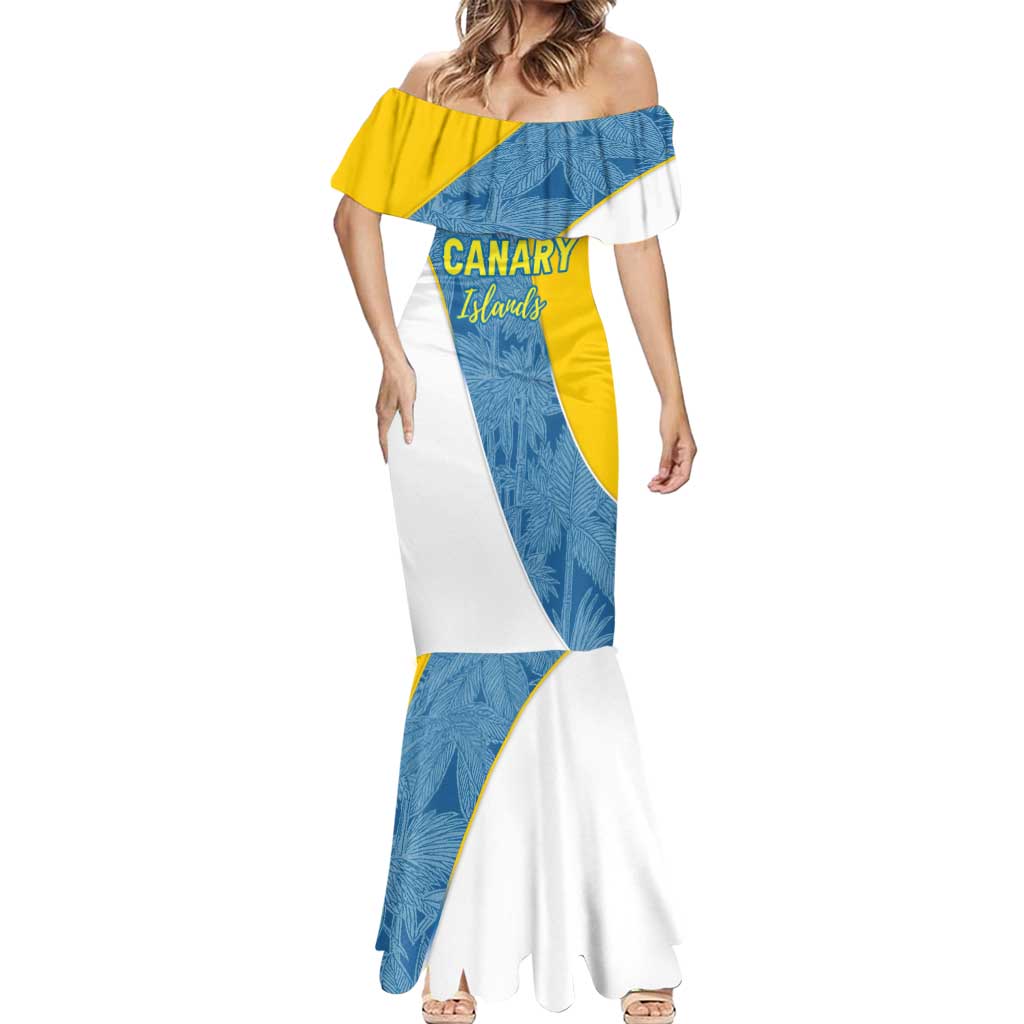 Canary Islands Flag Mermaid Dress Autonomous Community of Spain - Wonder Print Shop