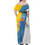 Canary Islands Flag Off Shoulder Maxi Dress Autonomous Community of Spain - Wonder Print Shop