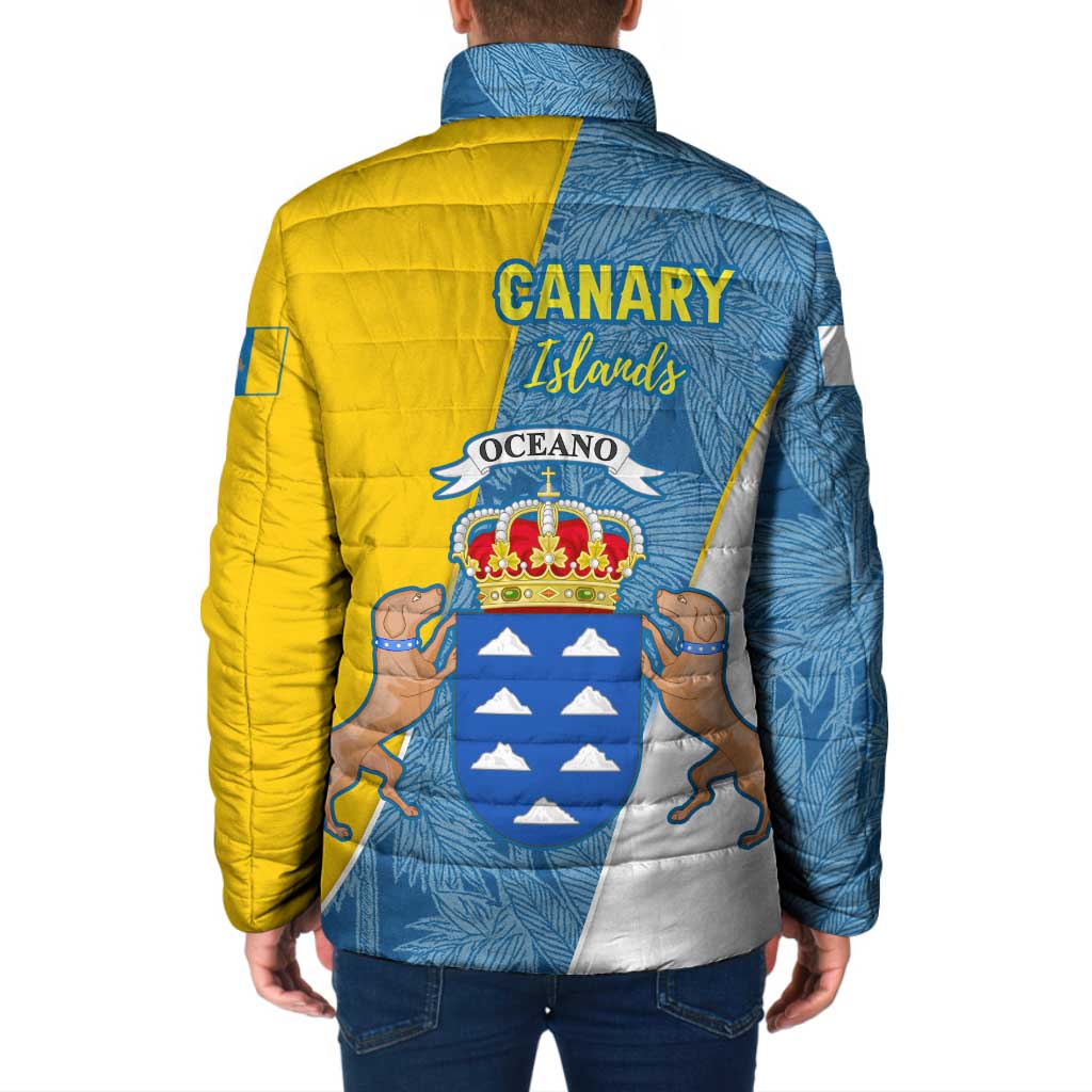 Canary Islands Flag Padded Jacket Autonomous Community of Spain - Wonder Print Shop
