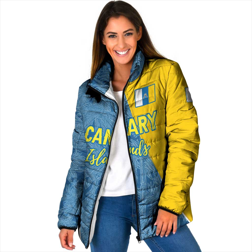 Canary Islands Flag Padded Jacket Autonomous Community of Spain - Wonder Print Shop