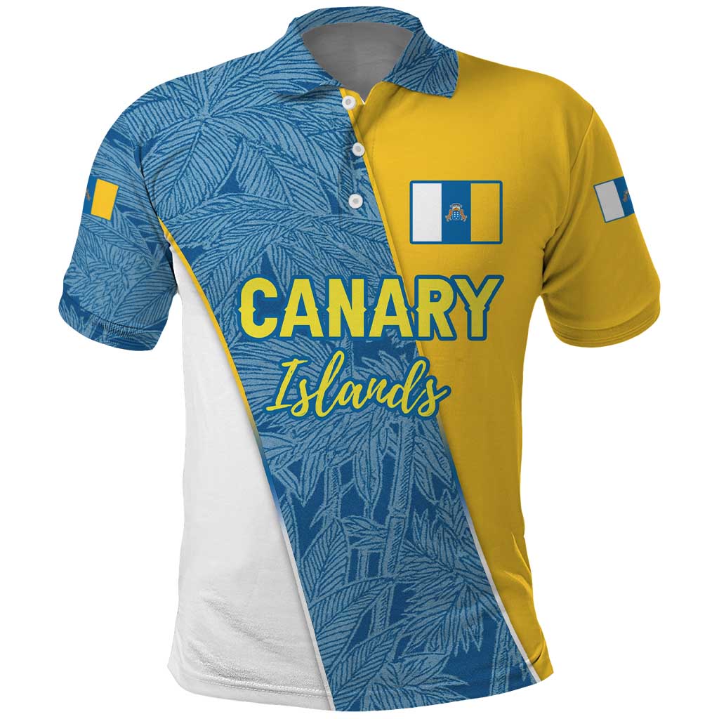 Canary Islands Flag Polo Shirt Autonomous Community of Spain - Wonder Print Shop