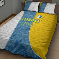 Canary Islands Flag Quilt Bed Set Autonomous Community of Spain - Wonder Print Shop