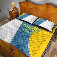 Canary Islands Flag Quilt Bed Set Autonomous Community of Spain - Wonder Print Shop