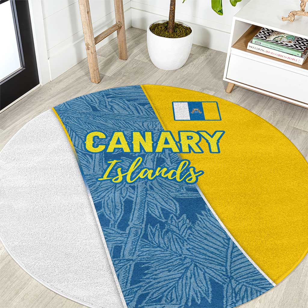 Canary Islands Flag Round Carpet Autonomous Community of Spain - Wonder Print Shop