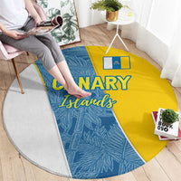 Canary Islands Flag Round Carpet Autonomous Community of Spain - Wonder Print Shop