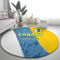 Canary Islands Flag Round Carpet Autonomous Community of Spain - Wonder Print Shop