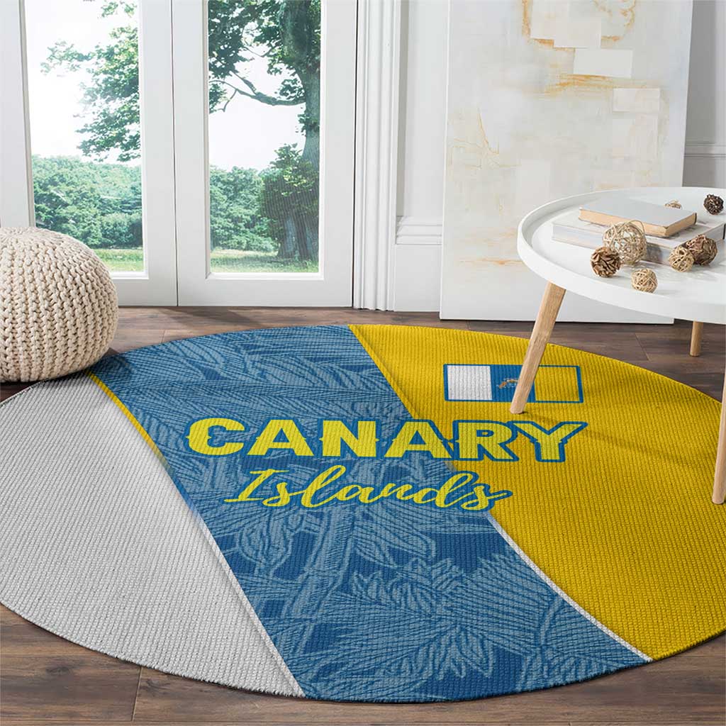 Canary Islands Flag Round Carpet Autonomous Community of Spain - Wonder Print Shop