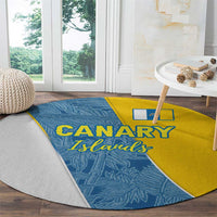 Canary Islands Flag Round Carpet Autonomous Community of Spain - Wonder Print Shop