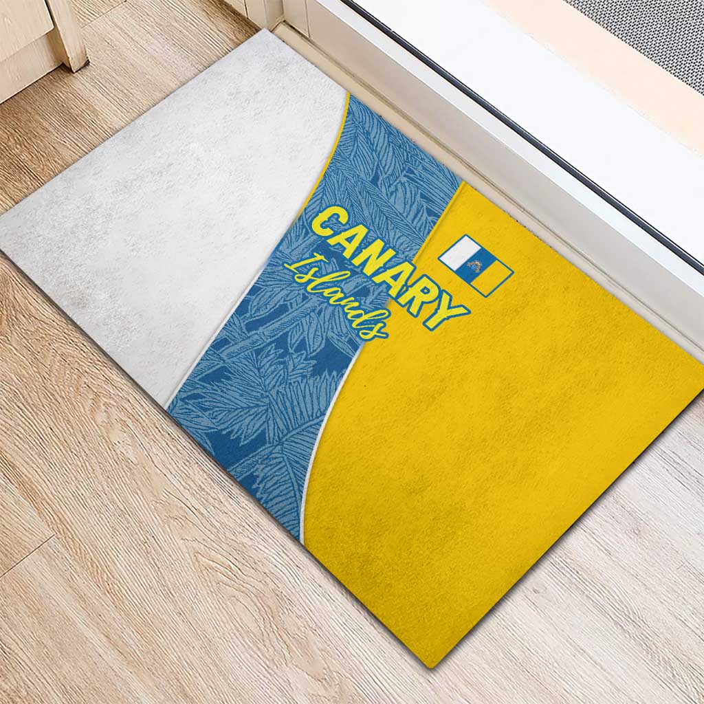 Canary Islands Flag Rubber Doormat Autonomous Community of Spain - Wonder Print Shop