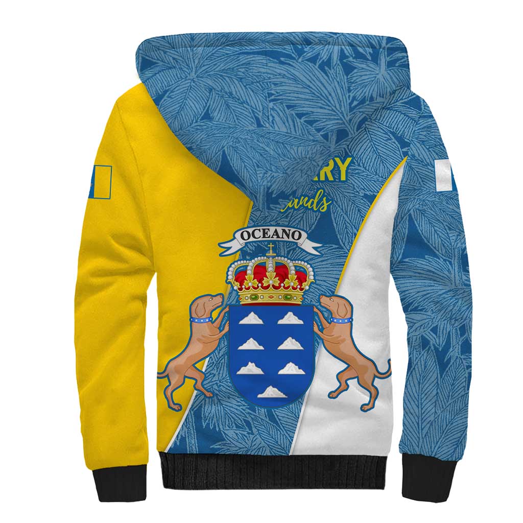 Canary Islands Flag Sherpa Hoodie Autonomous Community of Spain - Wonder Print Shop