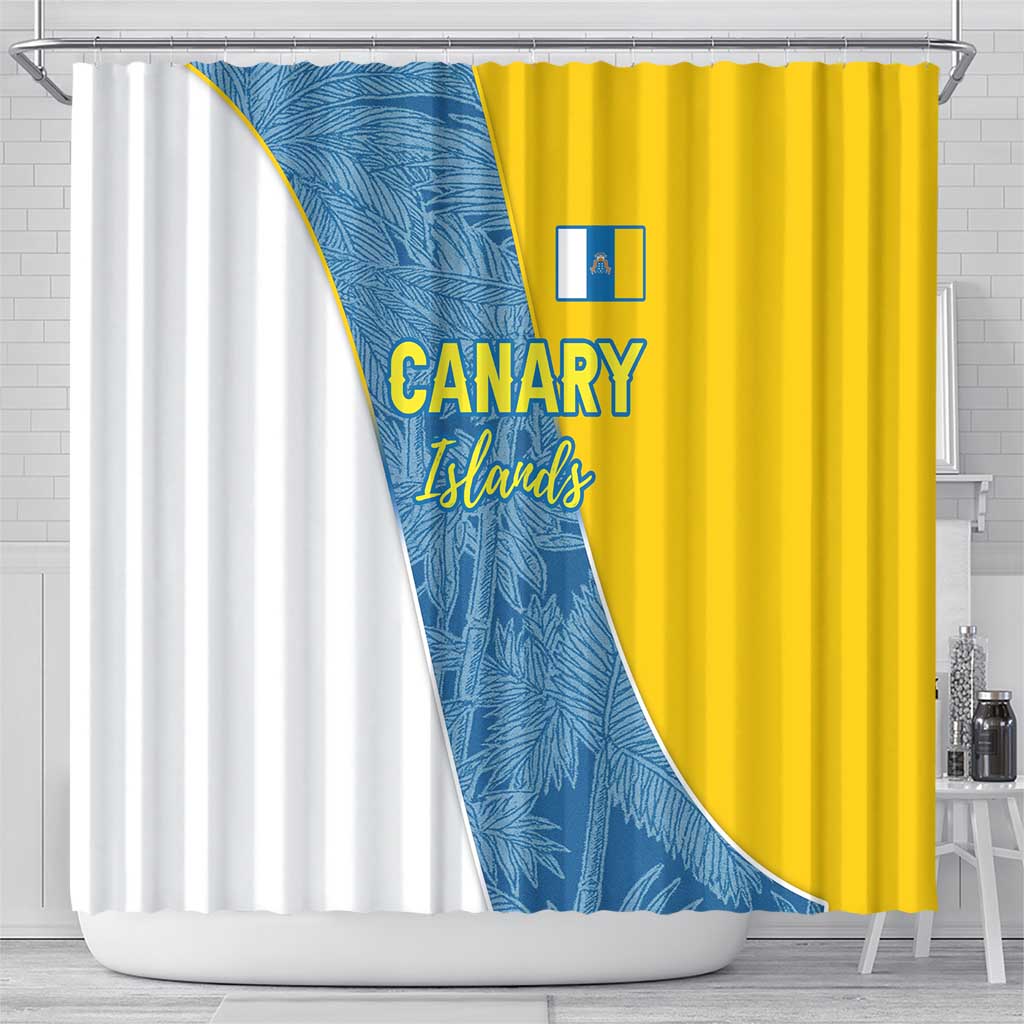 Canary Islands Flag Shower Curtain Autonomous Community of Spain - Wonder Print Shop