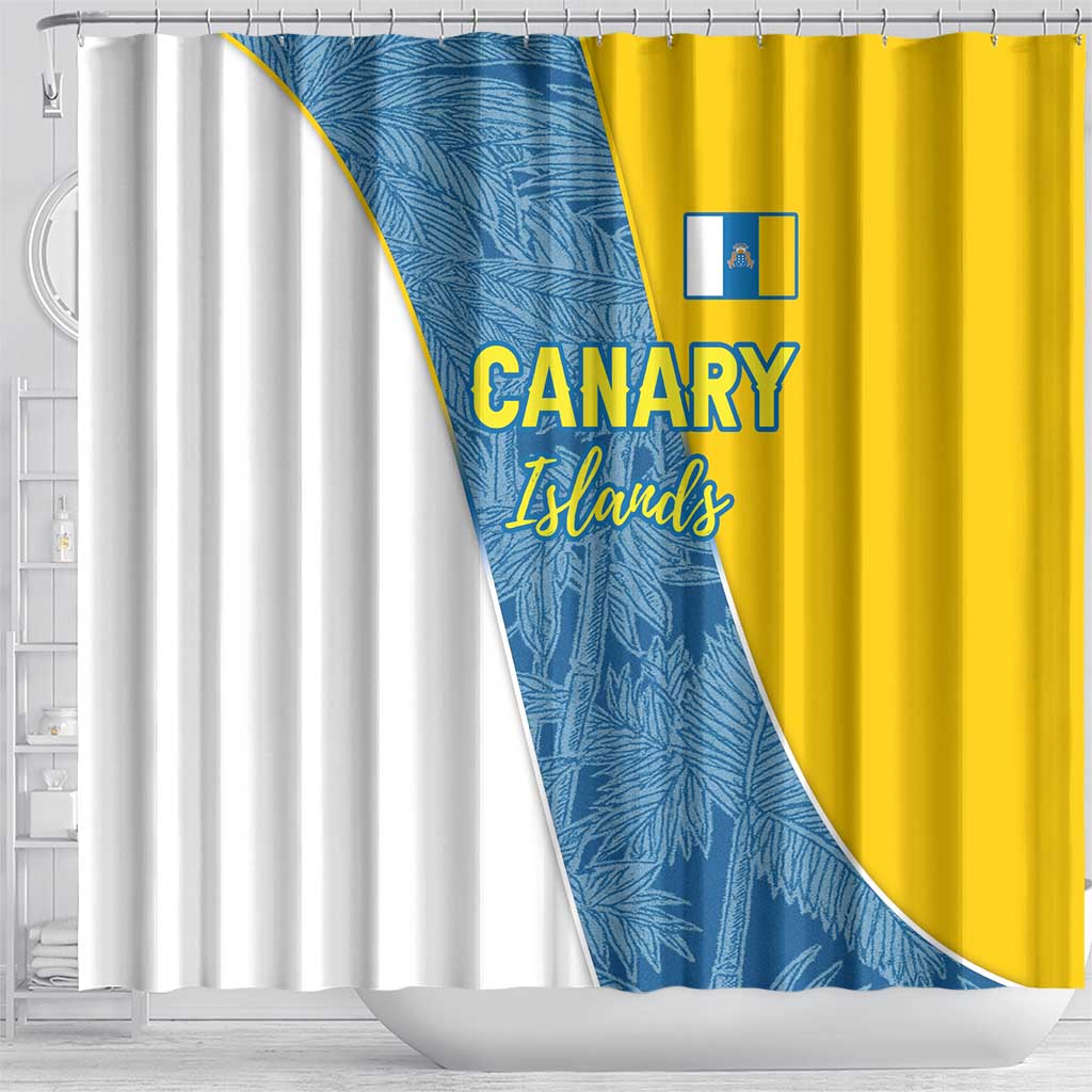 Canary Islands Flag Shower Curtain Autonomous Community of Spain - Wonder Print Shop