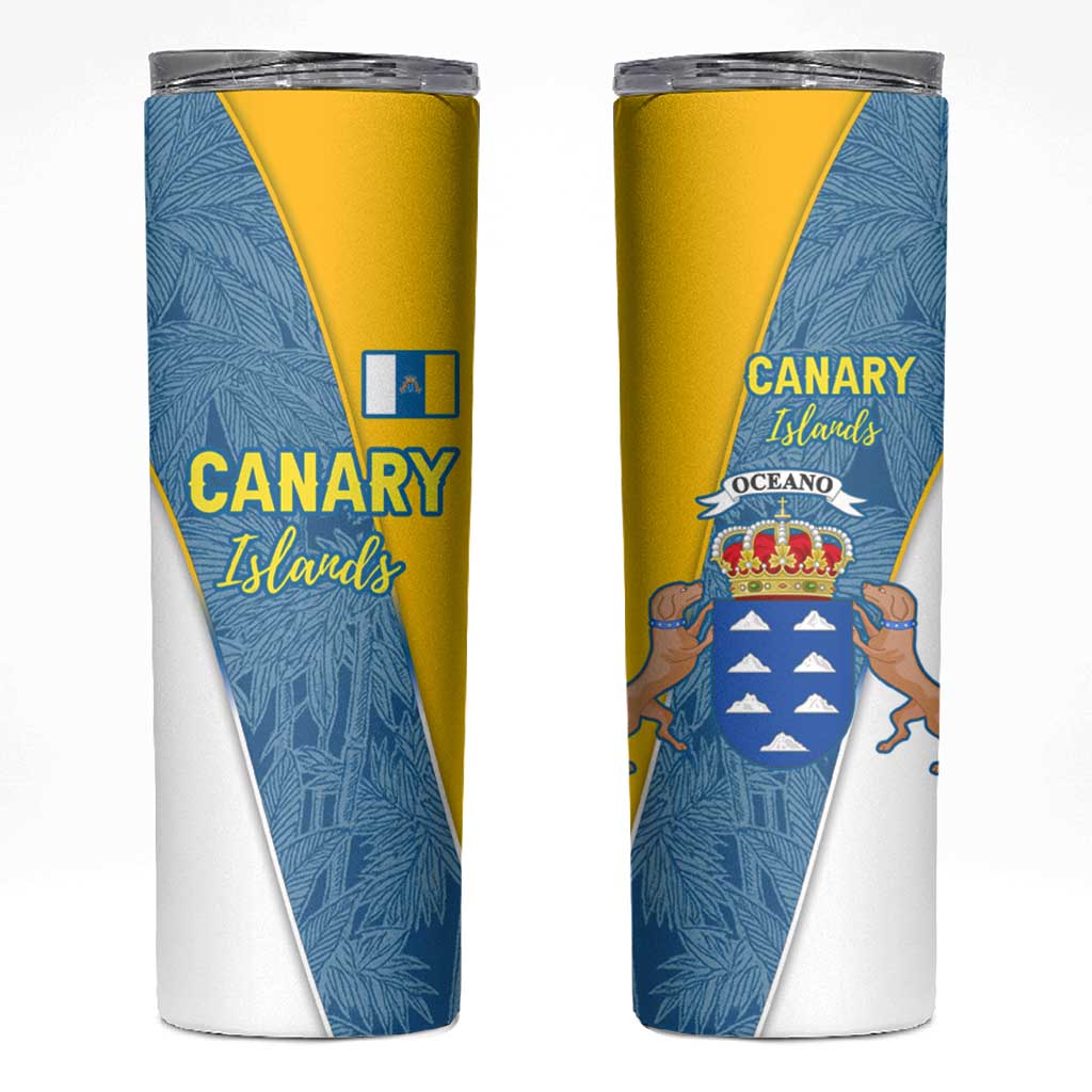 Canary Islands Flag Skinny Tumbler Autonomous Community of Spain - Wonder Print Shop