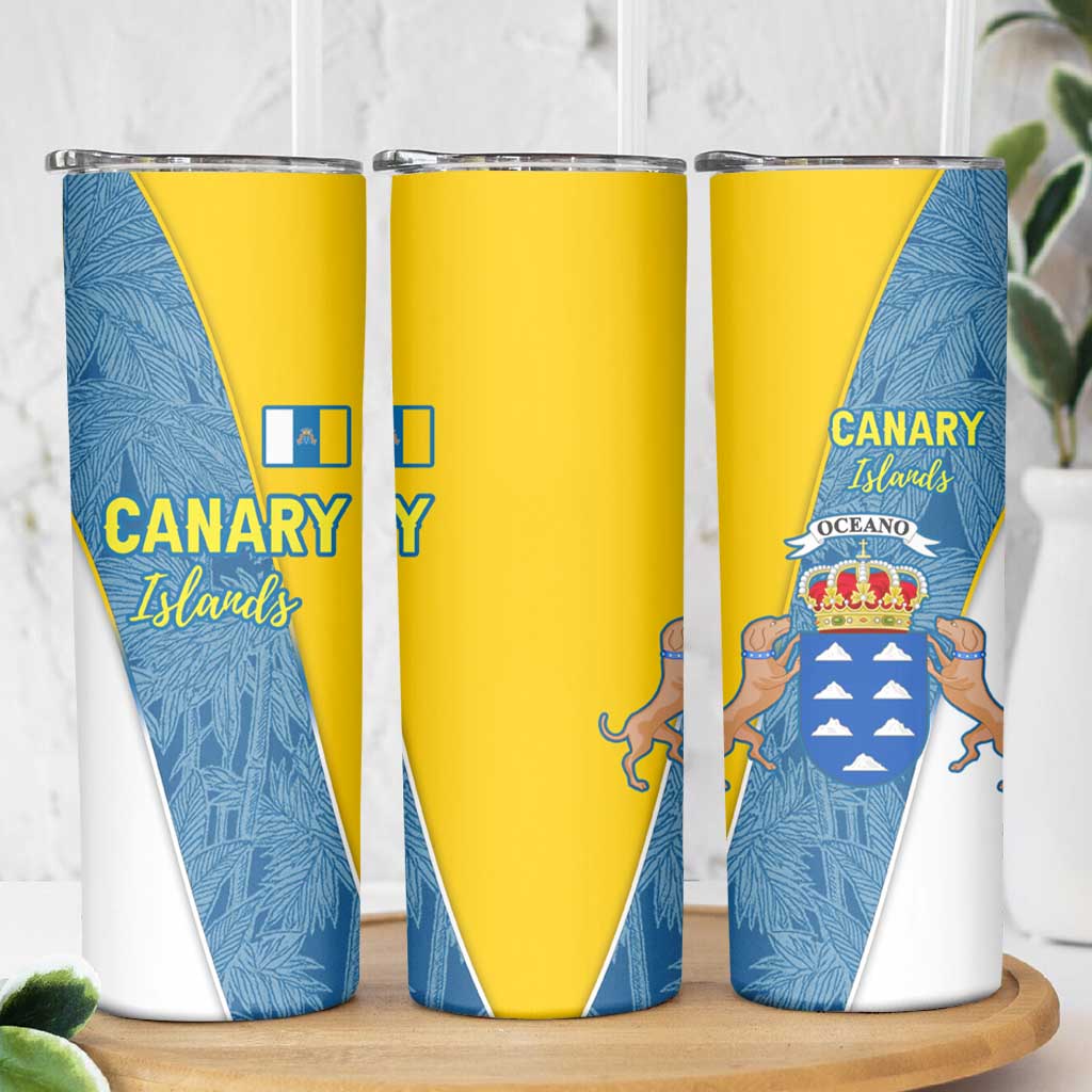 Canary Islands Flag Skinny Tumbler Autonomous Community of Spain - Wonder Print Shop