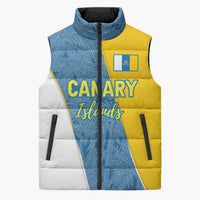 Canary Islands Flag Sleeveless Puffer Jacket Autonomous Community of Spain - Wonder Print Shop