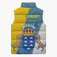 Canary Islands Flag Sleeveless Puffer Jacket Autonomous Community of Spain - Wonder Print Shop