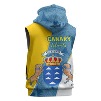 Canary Islands Flag Sleeveless Zip Hoodie Autonomous Community of Spain - Wonder Print Shop