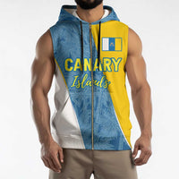 Canary Islands Flag Sleeveless Zip Hoodie Autonomous Community of Spain - Wonder Print Shop