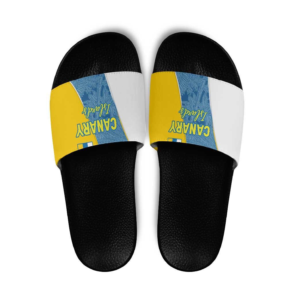 Canary Islands Flag Slide Sandals Autonomous Community of Spain - Wonder Print Shop