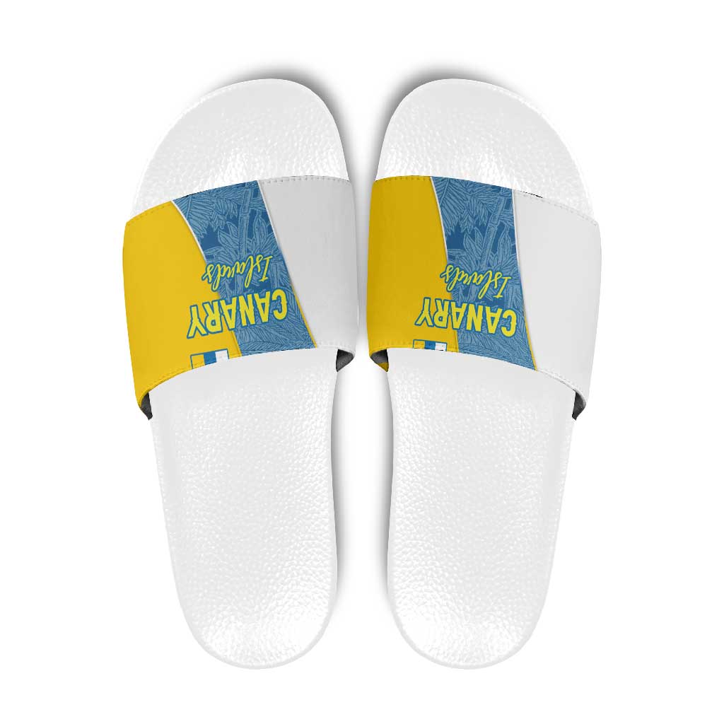 Canary Islands Flag Slide Sandals Autonomous Community of Spain - Wonder Print Shop