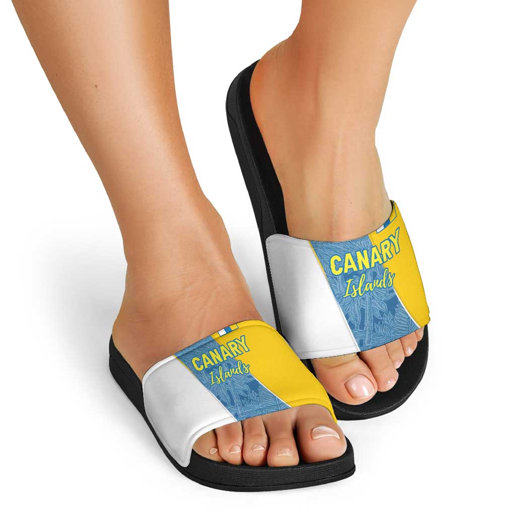 Canary Islands Flag Slide Sandals Autonomous Community of Spain - Wonder Print Shop
